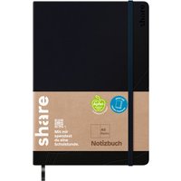 share Notizbuch A5, blanko - Schwarz von Share
