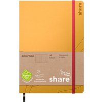 share Notizbuch A5, punktkariert - Gelb von Share