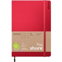 share Notizbuch A5, punktkariert - Rot von Share