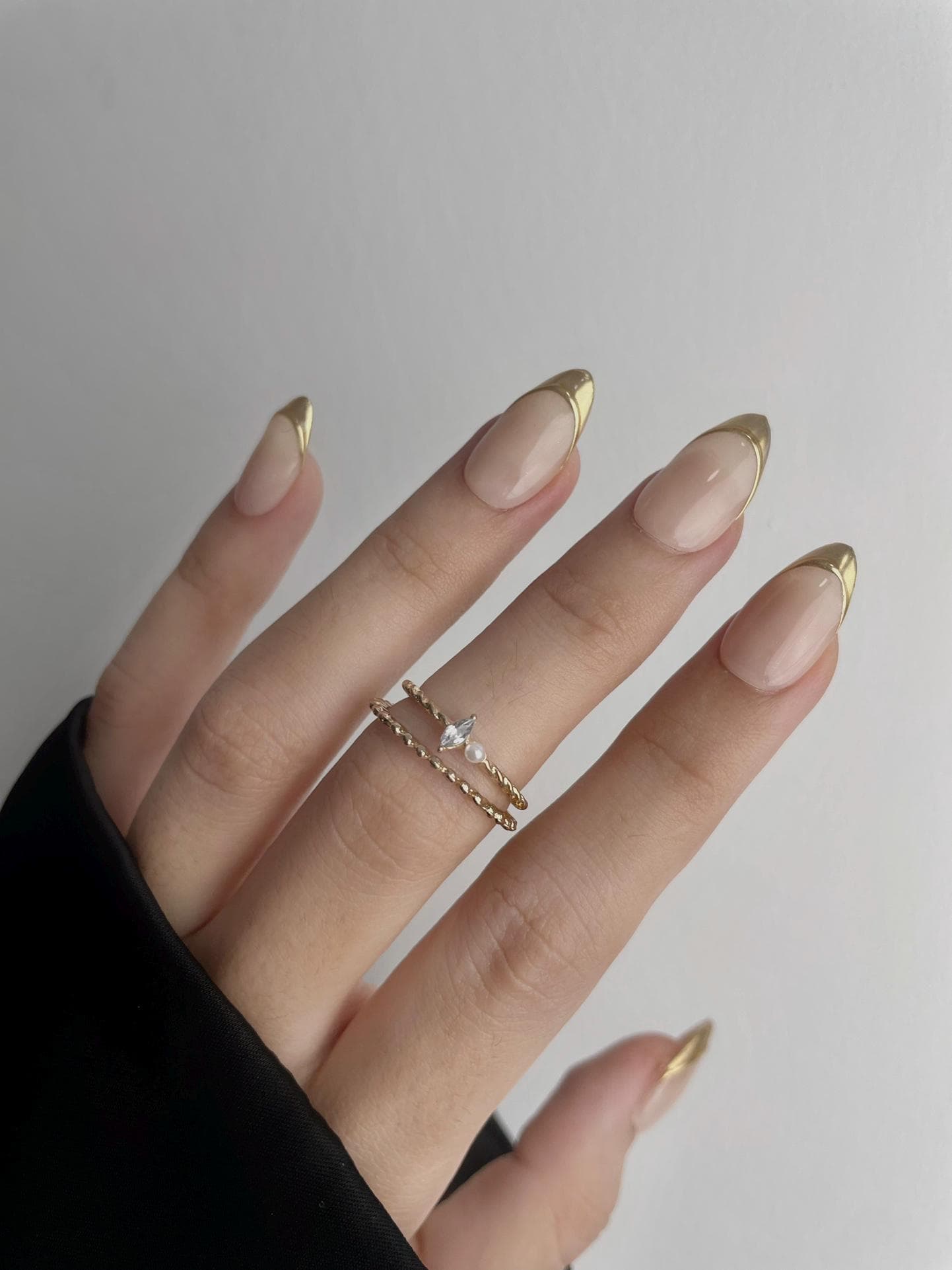Handmade Press On Nails - Transparent Mit Goldrand | Old Money Style Handmade Press On Nails - Transparent Mit Goldrand | Old Money Style von Sharksnailbyyu