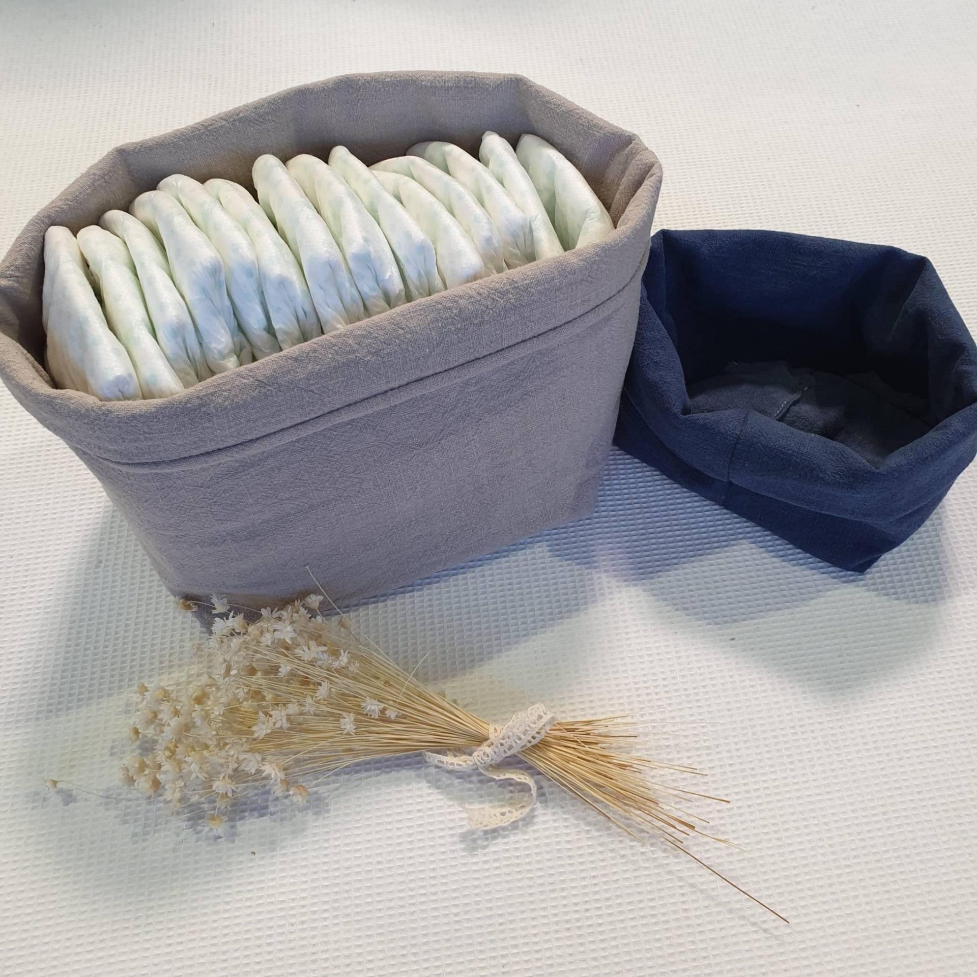 Freie Farbwahl - Leinen Windel Körbchen | Utensilo Wahlweise Großes, Mittleres Oder Kleines Handmade Sharlene Babymode Freie Farbwahl - Leinen Windel Körbchen | Utensilo Wahlweise Großes, Mittleres Oder Kleines Handmade Sharlene Babymode von SharleneBabymode