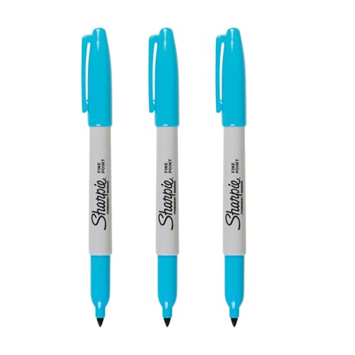 Sharpie Fine Point Permanent Marker - Hellblau - 3 Count - schnell trocknend, wasserdicht, lichtbeständig - Marker für mehrere Oberflächen für Büro, Schule, DIY Sharpie Fine Point Permanent Marker - Hellblau - 3 Count - schnell trocknend, wasserdicht, lichtbeständig - Marker für mehrere Oberflächen für Büro, Schule, DIY von Sharpie