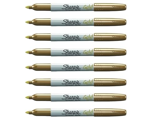 Sharpie Metallic Permanentmarker | Gold | Feine Spitze | 8 Stück von Sharpie