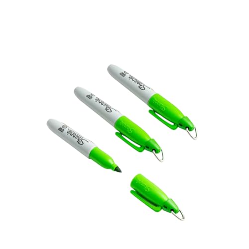 Sharpie Mini-Permanentmarker, feine Spitze, Taschenformat mit Schlüsselanhänger, hellsmaragdgrüne Tinte, lose verpackt in einer Plastiktüte, 3 Stück Sharpie Mini-Permanentmarker, feine Spitze, Taschenformat mit Schlüsselanhänger, hellsmaragdgrüne Tinte, lose verpackt in einer Plastiktüte, 3 Stück von Sharpie