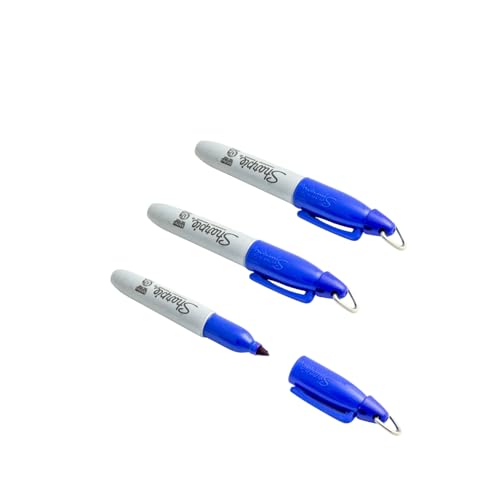 Sharpie Mini-Permanentmarker, feine Spitze, Taschenformat mit Schlüsselring, blaue Tinte, lose verpackt in einer Plastiktüte, 3 Stück Sharpie Mini-Permanentmarker, feine Spitze, Taschenformat mit Schlüsselring, blaue Tinte, lose verpackt in einer Plastiktüte, 3 Stück von Sharpie