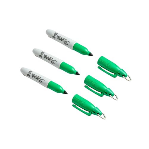 Sharpie Mini-Permanentmarker, mit Schlüsselanhänger, für Schlüssel, Ketten und Schlüsselbänder, feine Spitze, grüne Tinte, lose verpackt in einer Plastiktüte, 3 Stück Sharpie Mini-Permanentmarker, mit Schlüsselanhänger, für Schlüssel, Ketten und Schlüsselbänder, feine Spitze, grüne Tinte, lose verpackt in einer Plastiktüte, 3 Stück von Sharpie