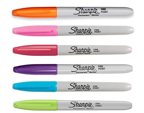 Sharpie Permanentmarker, feine Spitze, lebendige Farben, 6 Marker Sharpie Permanentmarker, feine Spitze, lebendige Farben, 6 Marker von Sharpie