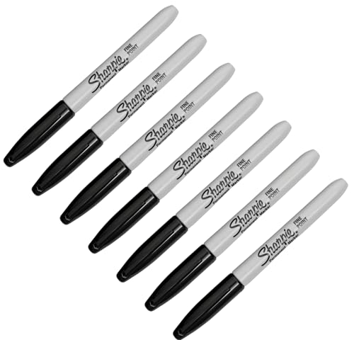 Sharpie Permanentmarker, feine Spitze für kräftige Details, schwarze Tinte, 7 Marker von Sharpie