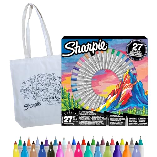Sharpie Permanentmarker-Geschenkset, 27 Stifte + Maltasche, feine und ultrafeine Spitzen, verschiedene Farben zum Zeichnen, Basteln, für Kunstprojekte, Journaling und Schulbedarf Sharpie Permanentmarker-Geschenkset, 27 Stifte + Maltasche, feine und ultrafeine Spitzen, verschiedene Farben zum Zeichnen, Basteln, für Kunstprojekte, Journaling und Schulbedarf von Sharpie