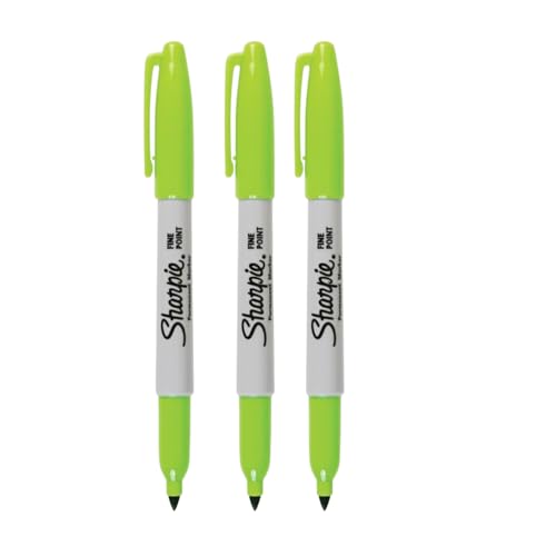 Sharpie Permanentmarker mit feiner Spitze – Limettengrün – 3 Count – schnell trocknend, wasserdicht, lichtbeständig – Marker für mehrere Oberflächen für Büro, Schule, DIY Sharpie Permanentmarker mit feiner Spitze – Limettengrün – 3 Count – schnell trocknend, wasserdicht, lichtbeständig – Marker für mehrere Oberflächen für Büro, Schule, DIY von Sharpie