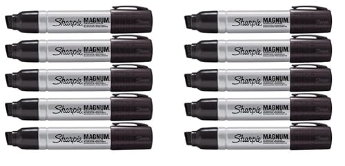 Sharpie Pro Magnum Permanentmarker, Keilspitze, schwarze Tinte, 10 Stück, lose Packung Sharpie Pro Magnum Permanentmarker, Keilspitze, schwarze Tinte, 10 Stück, lose Packung von Sharpie