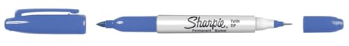Sharpie Twin Tip Permanentmarker - Himmelblau - Doppelspitze fein & ultrafein - 1 Stück - wasserfest & lichtbeständig von Sharpie
