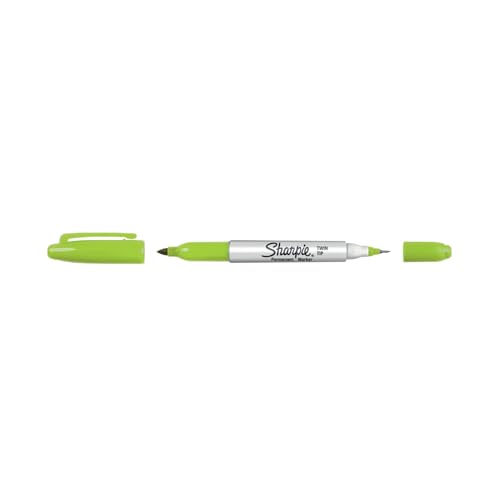 Sharpie Twin Tip Permanentmarker - Lime Green - Doppelspitze fein & ultrafein - 1 Stück - wasserfest & lichtbeständig Sharpie Twin Tip Permanentmarker - Lime Green - Doppelspitze fein & ultrafein - 1 Stück - wasserfest & lichtbeständig von Sharpie