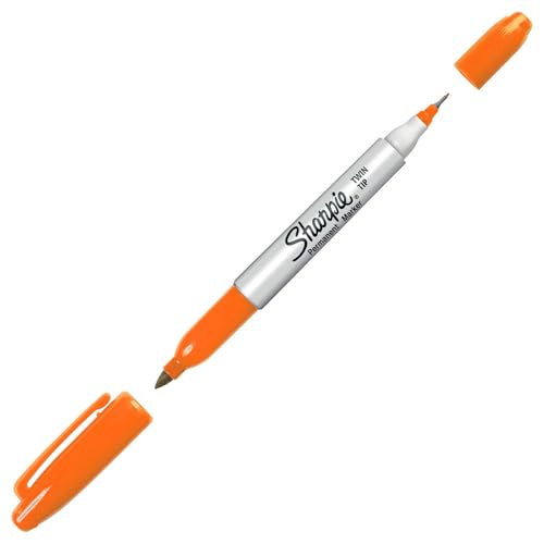Sharpie Twin Tip Permanentmarker - Orange - Doppelspitze fein & ultrafein - 1 Stück - wasserfest & lichtbeständig Sharpie Twin Tip Permanentmarker - Orange - Doppelspitze fein & ultrafein - 1 Stück - wasserfest & lichtbeständig von Sharpie