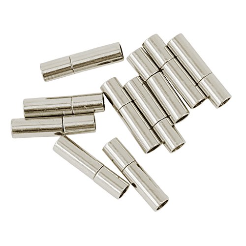 10er Set Schmuck Magnetverschluss Magnetverschlüsse Endkappe für DIY Schmuck - Silber, 17x4mm von Sharplace