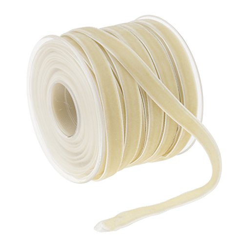 Sharplace 20 Meter Samtband 10mm Samt Schleifenband Schmuckband Geschenkband Geschenkverpackung Deko, Zierband Zierborte Borte Band für Hochzeit Party Valentinstag Geburtstag Geschenke, Beige von Sharplace