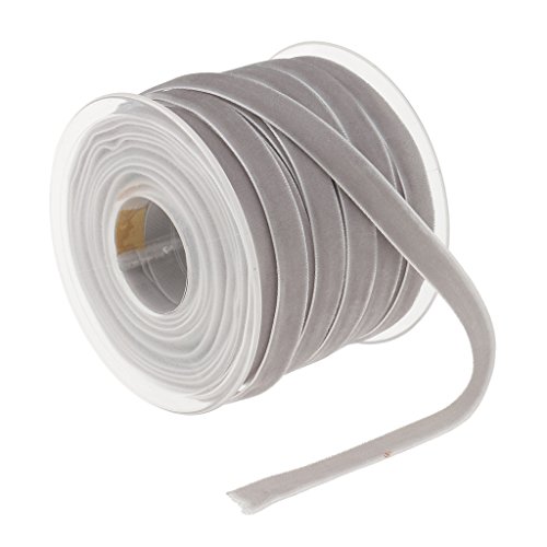 Sharplace 20 Meter Samtband 10mm Samt Schleifenband Schmuckband Geschenkband Geschenkverpackung Deko, Zierband Zierborte Borte Band für Hochzeit Party Valentinstag Geburtstag Geschenke, Grau von Sharplace