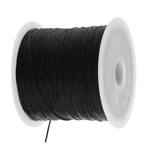 Sharplace 50 Meter Elastisch Schmuckfaden Gummifaden Faden für Perlenschmuck Armbänder, Schwarz, 0,5 mm von Sharplace