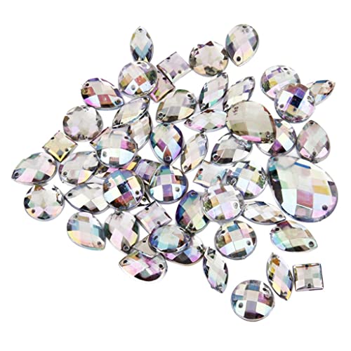 50er Set Flatback Strasssteine Flache Rücken Schmucksteine Glitzersteine zum Aufnähen 50er Set Flatback Strasssteine Flache Rücken Schmucksteine Glitzersteine zum Aufnähen von Sharplace