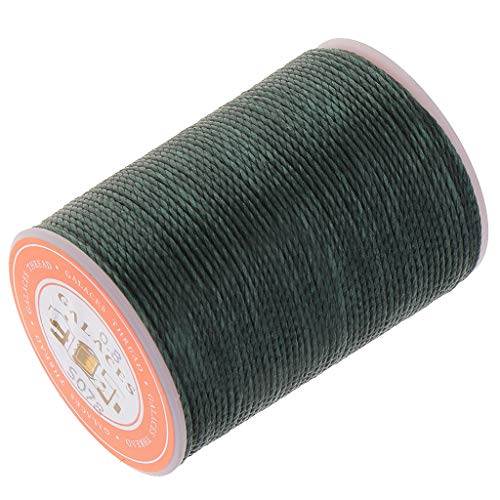 Sharplace 55 Meter 0,8mm Gewachste Schnur Wachsband Wachsfaden Polyesterfaden für, Farbwahl, Grün Schwarz von Sharplace