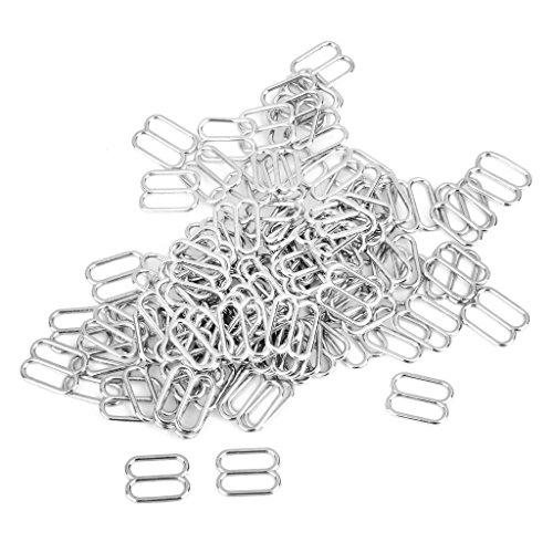 Bikini Click Verschluß Dessous Einstellbar Nähen BH Ringe Schnallen Verschiedene Muster und Größen - Silver, 12mmx9.5mm Slider von Sharplace