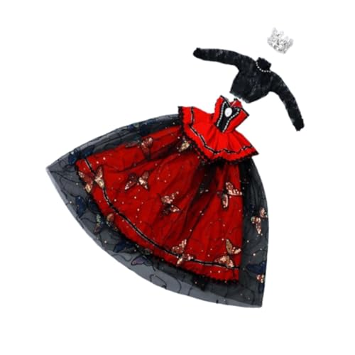 Sharplace 1/3 BJD Dull Princess Kleid OUTIFIT Educational for Kids Geschenkfoto Requisiten Fashion Doll Kleidung Kleid für 60 cm Puppen, Rot von Sharplace