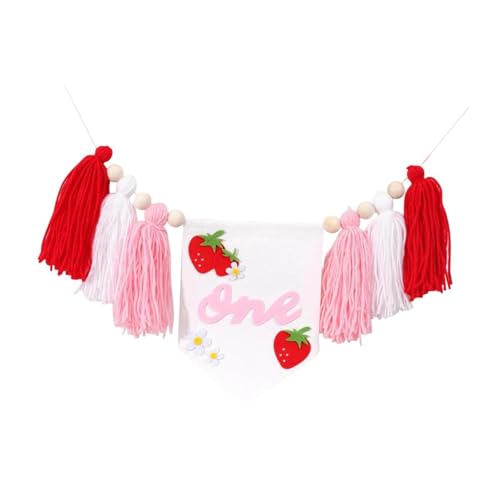 Sharplace 1. Geburtstag Banner Baby 1. Geburtstag Dekoration Banner, Holzperlen Quasten Geburtstagsbanner, Lange Hintergrund Banner für Kleinkinder Jungen Mädchen, Hochstuhl Banner für Party, Stil e von Sharplace
