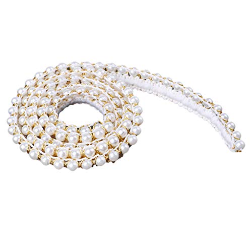 Sharplace 1 Yard 15 Mm Spitzenband Spitze mit Perpen Perlenbadn Perlen schneidern Deko DIY, Beige von Sharplace