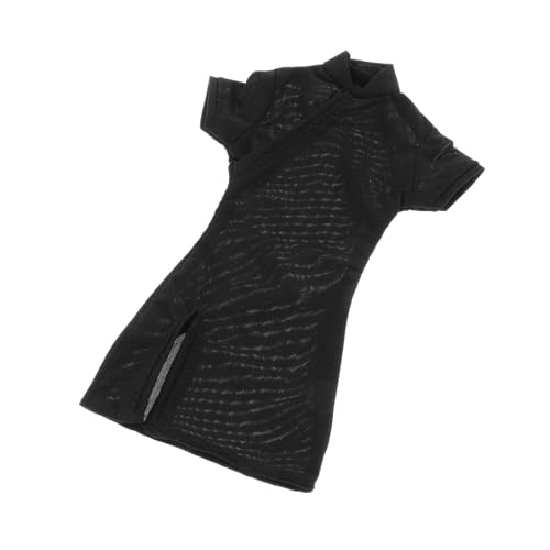 Sharplace 1:6 Damen Cheongsam-Kleid Actionfiguren Kleidung Cosplay Mode Mini Puppe Elastisches Kleid für 12-Zoll-Actionfigur Zubehör, Schwarz von Sharplace