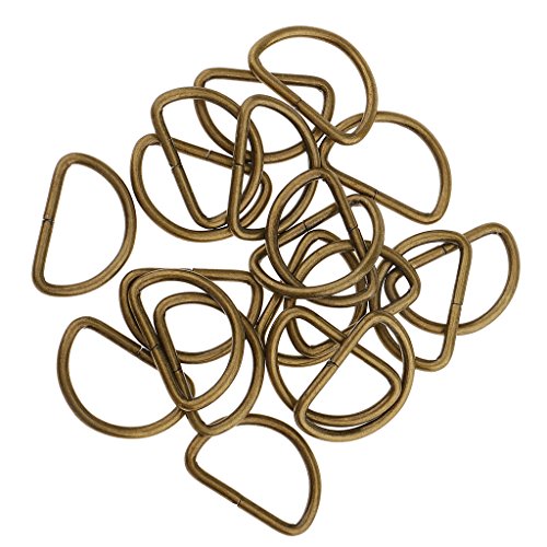 Sharplace 100 D-Ringe Schnalle Halbrunde gurtband schnallen-Verschluss, Bronze, 25x14x2.8mm von Sharplace