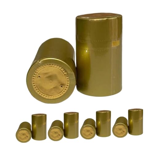 Sharplace 100 Stück Weinflaschenverschlüsse, Schrumpfkapseln, DIY, leichte Dekoration, Deckelabdeckungen, Flaschenschutzhüllen für den Heimgebrauch, Bar, Gold von Sharplace