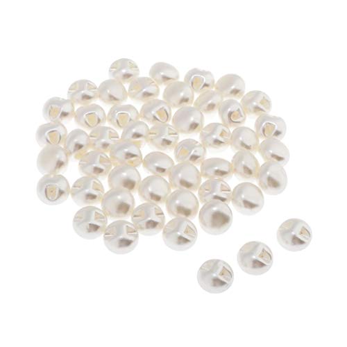 Sharplace 100 Weiss Perlenkappe Perlenknöpfe Dekoknöpfe Perlen zum Basteln und schneidern, 10mm von Sharplace