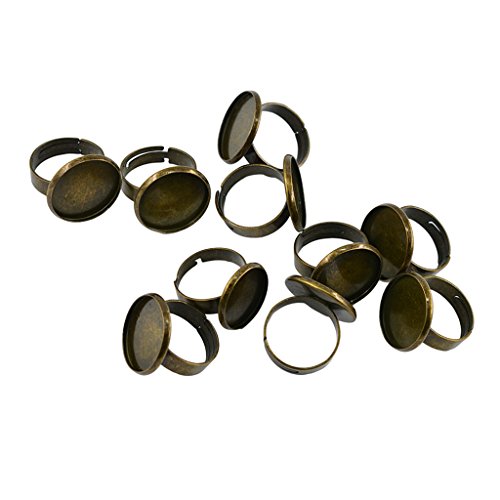 Sharplace 10er Set Retro Bronze Ring Ringschiene Rohling Ringrohlinge Schmuckzubehör Cabochons Rohlinge für Ringe von Sharplace