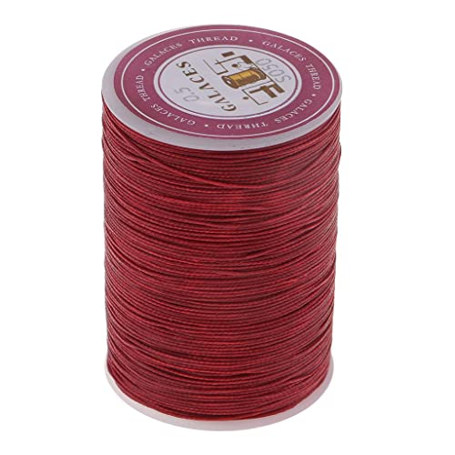 Sharplace 130 Meter Runde Wachsband Wachsschnur Perlenschnur Polyester gewachst 0,5mm Farbe Auswahl, Tiefrot von Sharplace