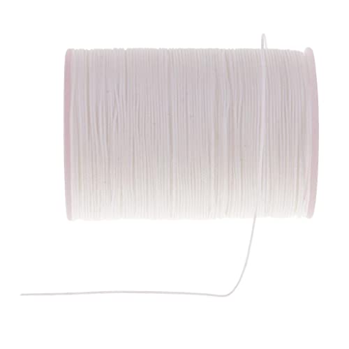 Sharplace 130 Meter Runde Wachsband Wachsschnur Perlenschnur Polyester gewachst 0,5mm Farbe Auswahl, Weiß von Sharplace
