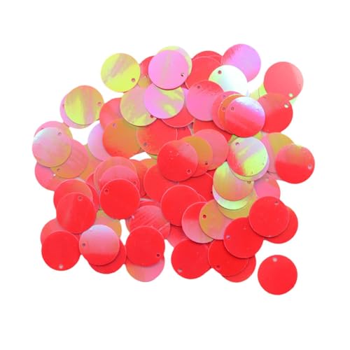 Sharplace 130 Stück Pailletten, Pailletten Basteln Schneidern, Große Pailletten Mit Loch Flache Runde Pailletten für Schmuckherstellung DIY Nähen Handwerk Hochzeitsdekoration 16x16 mm, Scharlachrot von Sharplace