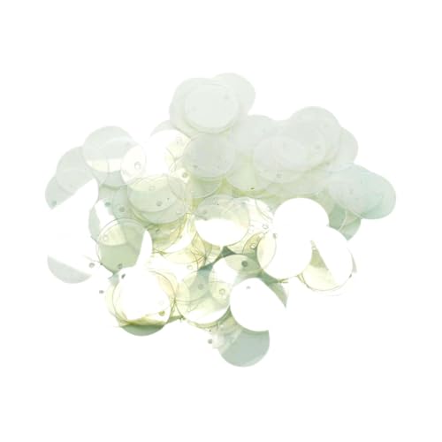 Sharplace 130 Stück Pailletten, Pailletten Basteln Schneidern, Große Pailletten Mit Loch Flache Runde Pailletten für Schmuckherstellung DIY Nähen Handwerk Hochzeitsdekoration 16x16 mm, Transparent von Sharplace