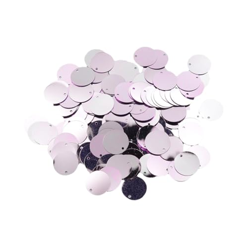 Sharplace 130 Stück Pailletten, Pailletten Basteln Schneidern, Große Pailletten Mit Loch Flache Runde Pailletten für Schmuckherstellung DIY Nähen Handwerk Hochzeitsdekoration 16x16 mm, Grau violett von Sharplace