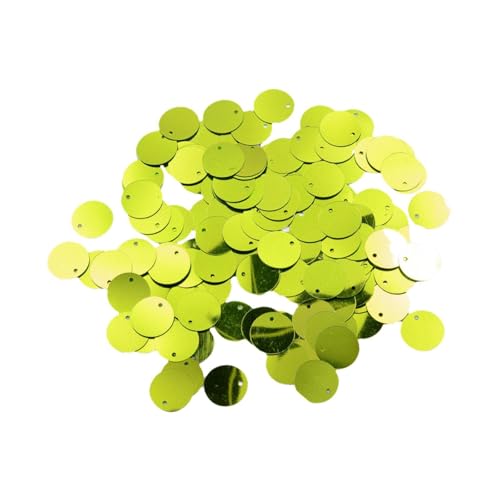 Sharplace 130 Stück Pailletten, Pailletten Basteln Schneidern, Große Pailletten Mit Loch Flache Runde Pailletten für Schmuckherstellung DIY Nähen Handwerk Hochzeitsdekoration 16x16 mm, Grün von Sharplace
