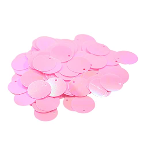 Sharplace 130 Stück Pailletten, Pailletten Basteln Schneidern, Große Pailletten Mit Loch Flache Runde Pailletten für Schmuckherstellung DIY Nähen Handwerk Hochzeitsdekoration 16x16 mm, Rosa von Sharplace