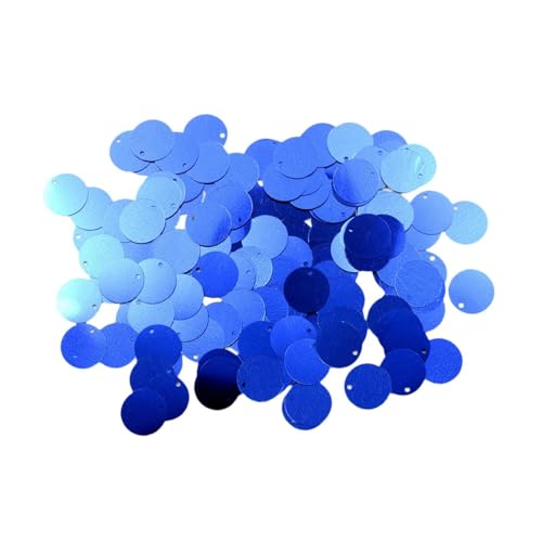 Sharplace 130 Stück Pailletten, Pailletten Basteln Schneidern, Große Pailletten Mit Loch Flache Runde Pailletten für Schmuckherstellung DIY Nähen Handwerk Hochzeitsdekoration 16x16 mm, Saphirblau von Sharplace