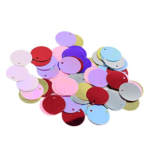 Sharplace 130 Stück Pailletten, Pailletten Basteln Schneidern, Große Pailletten Mit Loch Flache Runde Pailletten für Schmuckherstellung DIY Nähen Handwerk Hochzeitsdekoration 16x16 mm, Bunt von Sharplace