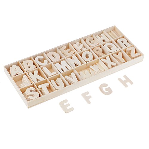 Sharplace 156er Set Holz Mini Großbuchstaben zum Basteln, Gestalten und Dekorieren von Kunsthandwerken von Sharplace