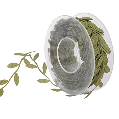 Sharplace 15m Blätter Band Silberband Blattband aus Polyester Zierband Spitzen für schneidern Deko Scrapbooking, Grün Sharplace 15m Blätter Band Silberband Blattband aus Polyester Zierband Spitzen für schneidern Deko Scrapbooking, Grün von Sharplace