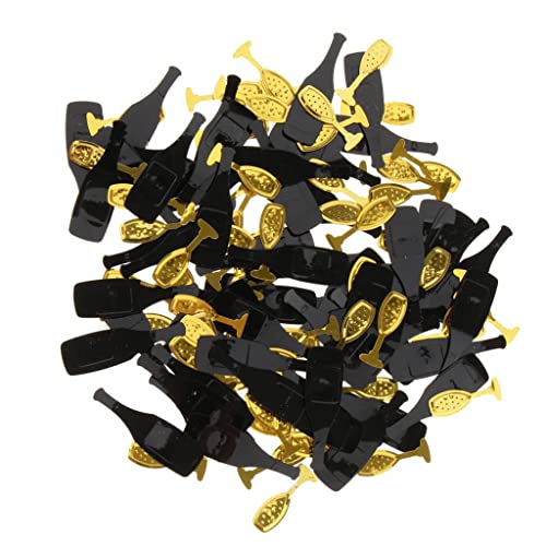 Sharplace 2–5er Pack Jubiläums Champagner Becher Streu Tisch Konfetti, schwarzes Gold, 2 Stk von Sharplace