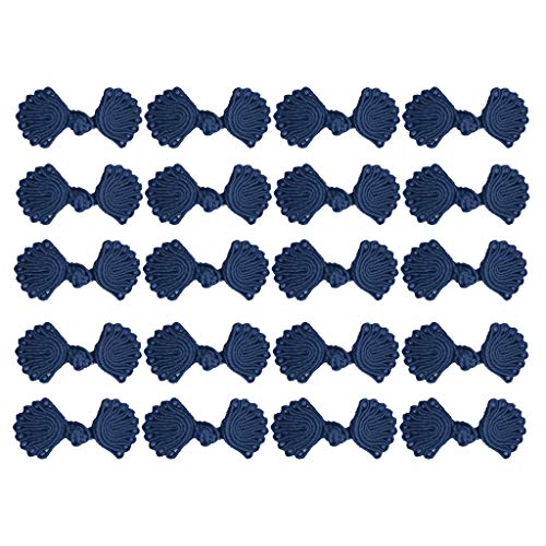Sharplace 20 Paar Chinesischen Knoten Schließung Verschluss mit Perlen Stricken Knöpfe zum schneidern Cheongsam, Tang Coat, Marine Sharplace 20 Paar Chinesischen Knoten Schließung Verschluss mit Perlen Stricken Knöpfe zum schneidern Cheongsam, Tang Coat, Marine von Sharplace