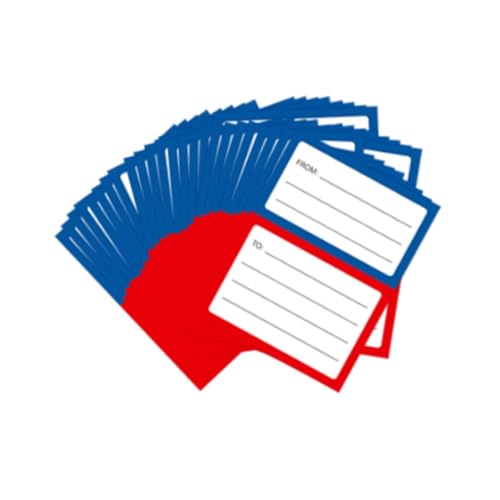 Sharplace 200 Stück Postetiketten, blanko, Rücksendeadressen-Etiketten für/von Adressanhänger für Versandkartons, Büropakete, Schule, Zuhause, Blau Und Rot von Sharplace