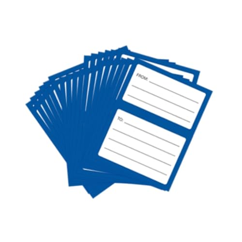 Sharplace 200 Stück Postetiketten, blanko, Rücksendeadressen-Etiketten für/von Adressanhänger für Versandkartons, Büropakete, Schule, Zuhause, Blau von Sharplace