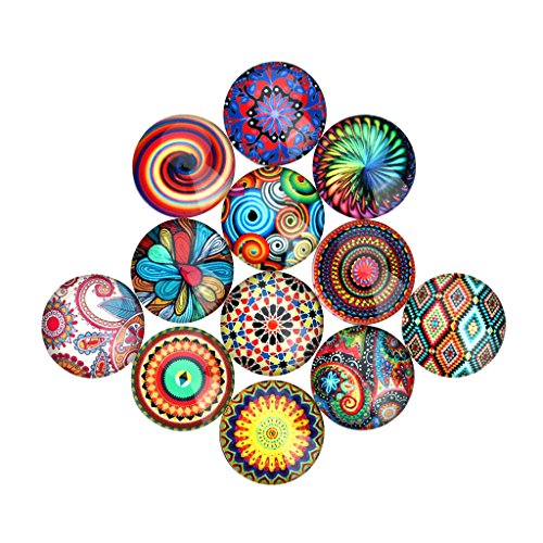 Sharplace 20er Set Glas Cabochons Flatback Verzierung Schmucksteine zum Basteln Dekorieren, Mehrfarbig, 25mm von Sharplace