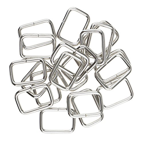 Sharplace 20x Rechteckringe Rechteck Ring Metallring Schlaufen für die Herstellung von Gürtel, Tasche, Hundehalsbänder, Silber, 20x12x2.8mm von Sharplace